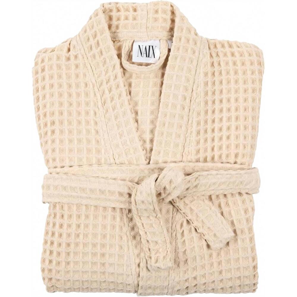 NEW NAIX unisex shkoder cotton waffle robe in cream